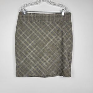 The Limited Plaid Pencil Skirt Sz 12
